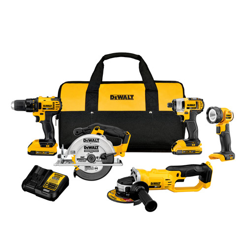 Combo Kits | Dewalt DCK521D2 20V MAX Compact Lithium-Ion Cordless 5-Tool Combo Kit (2 Ah) image number 0