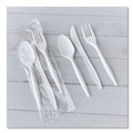 | Boardwalk BWK3COMBOKITPP 6.97 in. Plastic Mediumweight Fork/Knife/Spoon 3-Piece Cutlery Kit - White (250/Carton) image number 5