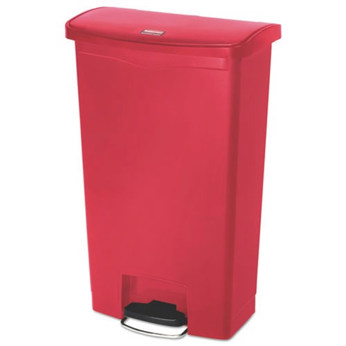  | Rubbermaid Commercial 1883568 Streamline 18-Gallon Front Step Style Resin Step-On Container - Red image number 0