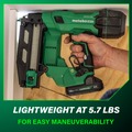Finish Nailers | Metabo HPT NT1865DSAM 18V MultiVolt Lithium-Ion Brushless 16-Gauge Cordless Straight Finish Nailer Kit (2 Ah) image number 4