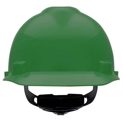 Hard Hats | MSA 475362 V-Gard Slotted Cap with Fas-Trac III Suspension - Green image number 0