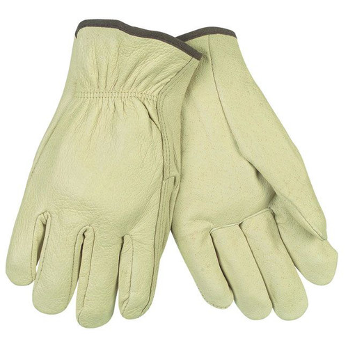Work Gloves | MCR Safety M3400M Unlined Pigskin Driver Gloves - Medium, Cream (1-Dozen) image number 0
