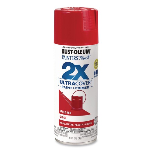 Paint | Rust-Oleum 334024 Painters Touch 2X Ultra Cover 12 oz. Aerosol Can Spray Paint - Gloss Apple Red (6/Carton) image number 0