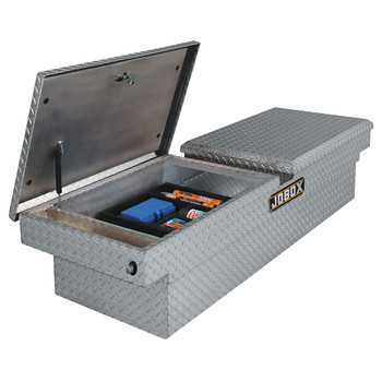 TRUCK BOXES | JOBOX Aluminum Rear-Hinged Dual Lid Full-size Crossover Truck Box (Bright) - PAC1598000