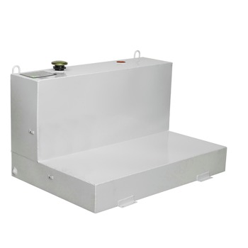 JOBOX 76 Gallon Low-Profile L-Shaped Steel Liquid Transfer Tank - White - 488000