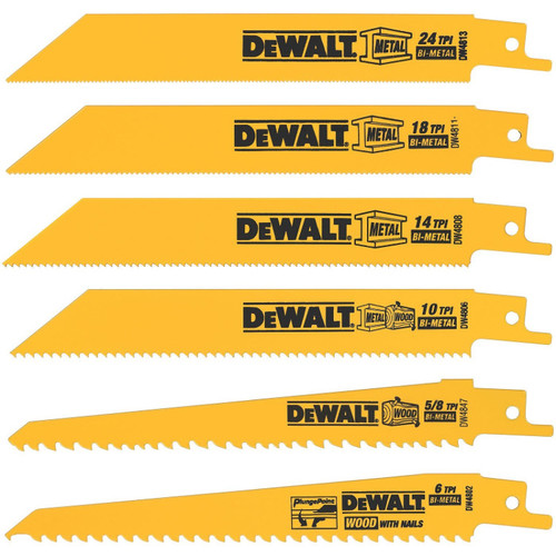Reciprocating Saw Blades | Dewalt DWA4894 6-Piece Metal/Woodcutting Reciprocating Saw Blade Set image number 0