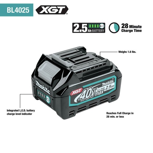 Makita 40V max XGT Lithium-Ion 2.5 Ah Battery - BL4025