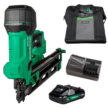 FRAMING NAILERS | Metabo HPT NR1890DRAM 18V Lithium-Ion 21 Degree Cordless Plastic Strip Framing Nailer Kit (4 Ah)