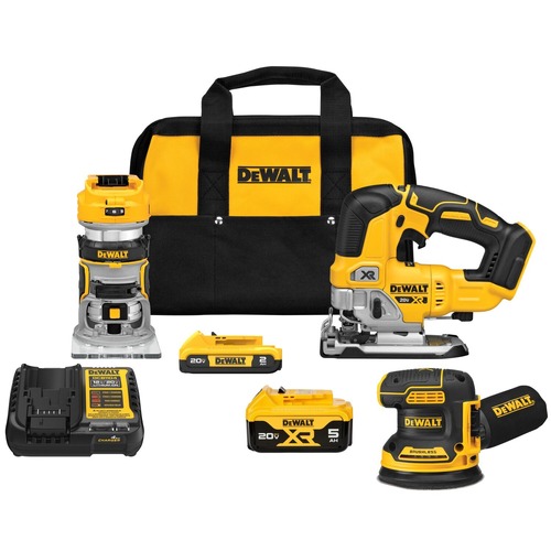 Dewalt 20V MAX XR Brushless Lithium Ion 3 Tool Combo Kit with 2 Batteries 2 Ah 5 Ah DCK307D1P1