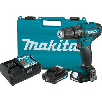 Makita 12V Max CXT Lithium-Ion 3/8 in. Cordless Hammer Drill-Driver Kit with 2 Batteries (2 Ah) - PH06R1