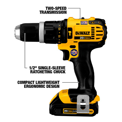 Dewalt 2 Tool Combo Kit 20V MAX Cordless Compact Hammer Drill Impact Driver Kit with 2 1.5Ah Batteries DCK285C2
