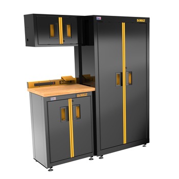 CABINETS | Dewalt 4-Piece 63 in. Welded Storage Suite with 2-Door Base Cabinet and Wood Top - DWST24101