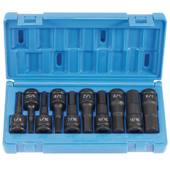 SOCKET SETS | Grey Pneumatic 10-Piece 1/2 in. Drive SAE Hex Impact Driver Socket Set - 1398H