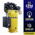 Stationary Air Compressors | EMAX ES07V080V1K Silent Air Industrial 7.5 HP 80 gal. 31 CFM 1-Phase 2 Stage Vertical Stationary Electric Air Compressor with EFKIT008AWBS Maintenance Kit image number 6