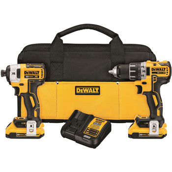 Dewalt 2-Tool Combo Kit - 20V MAX XR Brushless Cordless Compact Drill Driver & Impact Driver Kit with (2) 2Ah Batteries - DCK283D2