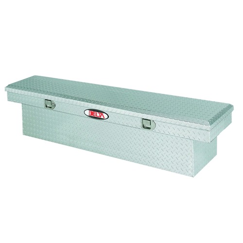Crossover Truck Boxes | Delta 1-311002 Aluminum Single Lid Slimline Full-size Crossover Truck Box - Black image number 0