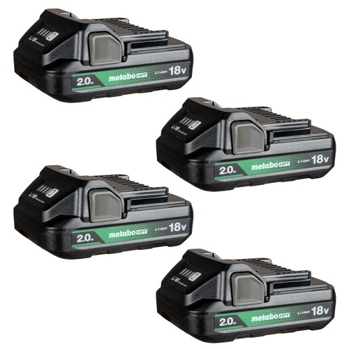 Batteries | Metabo HPT 382310M (4-Pack) 18V 2 Ah Lithium-Ion Battery with Fuel Gauge image number 0