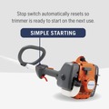 String Trimmers | Husqvarna 966712703 22-cc 122C 17 in. 2-Cycle Curved Shaft Gas String Trimmer image number 2