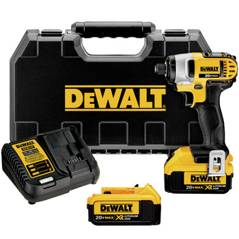 Dewalt DCF885M2 20V MAX Lithium-Ion 1/4 in. Cordless Impact Driver Kit with 2 Batteries (4 Ah)