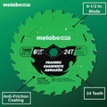 Circular Saw Blades | Metabo HPT 115756M 6-1/2 in. 24-Tooth Industrial PTFE Circular Saw Framing Blade image number 3