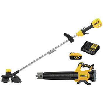 OUTDOOR POWER COMBO KITS | Dewalt 20V MAX XR Brushless Lithium-Ion Cordless String Trimmer and Blower Combo Kit (4 Ah) - DCKO215M1