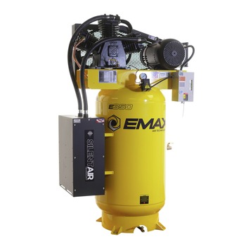 EMAX Silent Air Industrial 7.5 HP 80 gal. 3 Cylinder MAX FLO 2-Stage 1-Phase 35.2 CFM Air Compressor with EFKIT008AWBS Maintenance Kit - ESS07V080Z1K