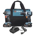 Combo Kits | Senix S2K2B2-01 20V Max Brushless 1/2 in. Cordless Drill/Driver and 1/4 in. Impact Driver Combo Kit with 2 Batteries (2 Ah) image number 0
