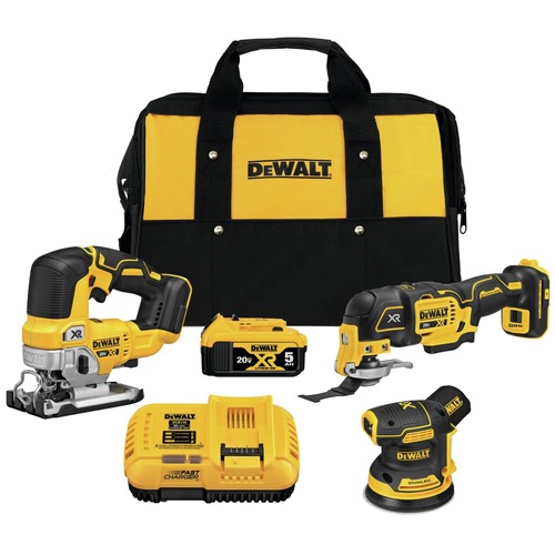 Save 10% off one item | Dewalt DCK300P1 20V MAX XR Brushless Lithium-Ion Cordless 3-Tool Woodworking Combo Kit (5 Ah) image number 0