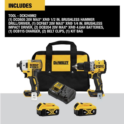 Dewalt DCK249M2 20V MAX XR Brushless Lithium Ion Cordless Hammer