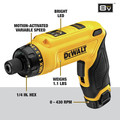 Dewalt DCF680N2 8V MAX Brushed Lithium-Ion 1/4 in. Cordless Gyroscopic Screwdriver Kit with 2 Batteries (4 Ah) image number 8