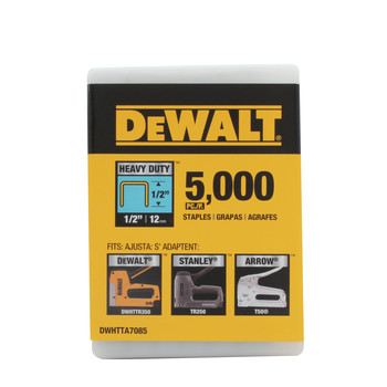 Dewalt DWHTTA7085 1/2 in. Heavy-Duty Narrow Crown Staples (5,000-Pack) Dewalt DWHTTA7085 1/2 in. Heavy-Duty Narrow Crown Staples (5,000-Pack)