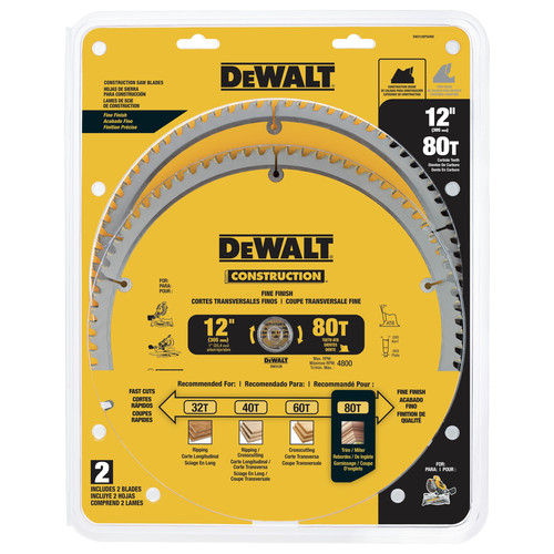 Dewalt DW3128P5D80I Series 20 12 in. 80 Tooth Saw Blade (2Pack) CPO
