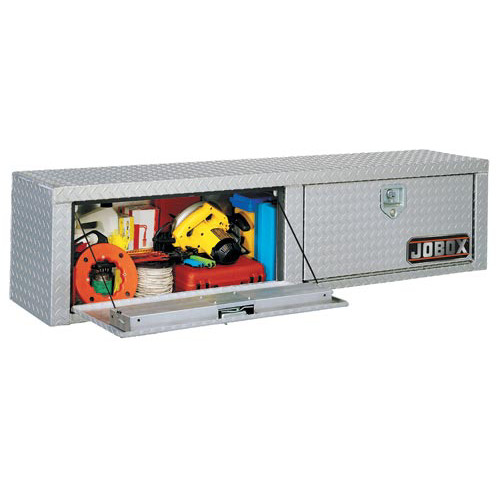 Topside Truck Boxes | JOBOX 869983D 96 in. Long Aluminum Heavy-Duty Topside Truck Box with Shelf (Bright) image number 0