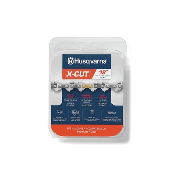CHAINSAW ACCESSORIES | Husqvarna S93G X-CUT 3/8 in. Mini Pitch .050 in. Gauge 62 Drive Links 18 in. 350i Chainsaw Chain Replacement - 597469562