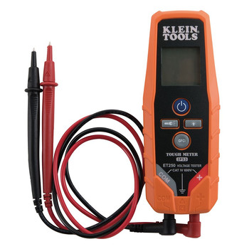 ELECTRICAL TESTERS | Klein Tools 2V to 600V Cordless AC/DC Voltage/Continuity Tester Kit with 3 AAA Batteries - ET250