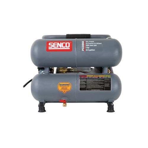 Portable Air Compressors | SENCO PC0968 1.5 HP 2.5 Gallon Oil-Free Twin Stack Air Compressor image number 0