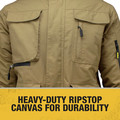Heated Jackets | Dewalt DCHJ091D1-L 20V Lithium-Ion Cordless Men's Heavy Duty Ripstop Heated Jacket (2 Ah) - Large, Dune image number 2