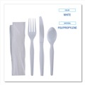  | Boardwalk BWKFKTNHWPSWH Heavyweight Fork/Knife/Napkin/Teaspoon 4-Piece Plastic Cutlery Kit - White (250/Carton) image number 6