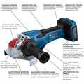 Angle Grinders | Bosch GWX18V-13PN 18V PROFACTOR Brushless Lithium-Ion 5 - 6 in. Cordless Angle Grinder with Paddle Switch (Tool Only) image number 6