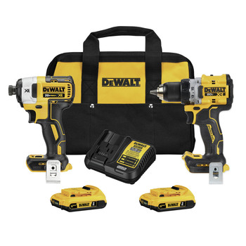 Dewalt 20V MAX XR Brushless Lithium-Ion 1/2 in. Cordless Drill Driver and 1/4 in. Impact Driver Combo Kit with (2) Batteries - DCK248D2