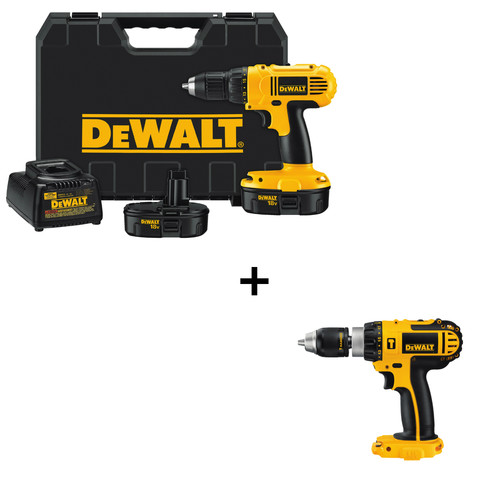 Combo Kits | Dewalt DC759KA & DCD775B 18V Cordless 1/2 in. Compact Drill Driver Kit with Compact Hammer Drill image number 0