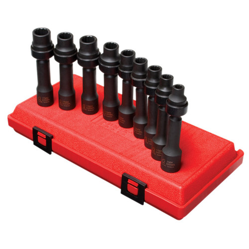 Socket Sets | Sunex 2695 1/2 in. Drive 9 Piece Metric 12 Pt Driveline Socket Set image number 0