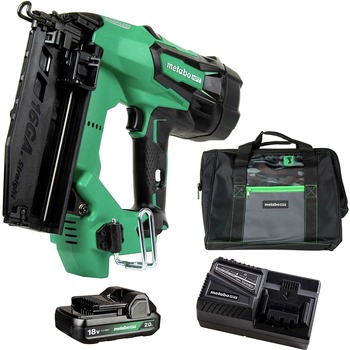 FINISH NAILERS | Metabo HPT NT1865DMSTM 18V MultiVolt Brushless Lithium-Ion Cordless 16-Gauge Straight Finish Nailer Kit (2 Ah)