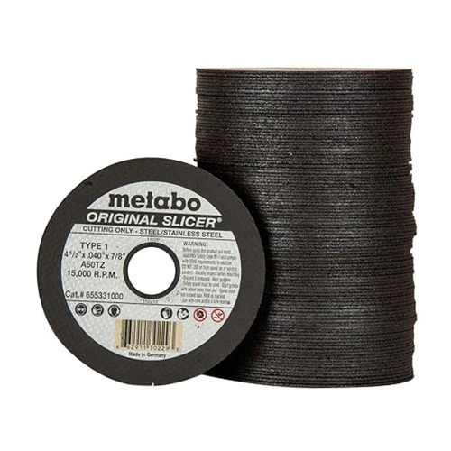 Grinding Wheels | Metabo US655331100 (100/Carton) A60TZ Original Slicer T1 4.5 in. x 0.40 in. x 7/8 in. Cutting Wheel Pack image number 0