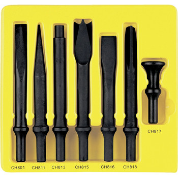 PRODUCTS | Grey Pneumatic 7-Piece .498 Shank Heavy-Duty Chisel Set - CS807