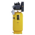 Stationary Air Compressors | EMAX EI07V080V1 7.5 HP 80 Gallon 2-Stage Single Phase Industrial V4 Pressure Lubricated Solid Cast Iron Pump 100 PSI Air Compressor image number 2