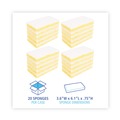  | Boardwalk 63BWK LD 0.7 in. Thick 3.6 in. x 6.1 in. Individually Wrapped Light Duty Scrubbing Sponge - Yellow/White (20/Carton) image number 2