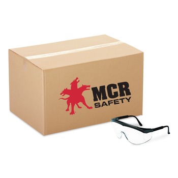 MCR Safety Stratos Safety Glasses - Black Frame Clear Lens (12/Box) - SS110
