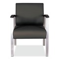  | Alera ALEML2319 MetaLounge Series 24.6 in. x 26.96 in. x 33.46 in. Mid-Back Guest Chair - Black Seat/Silver Base image number 1