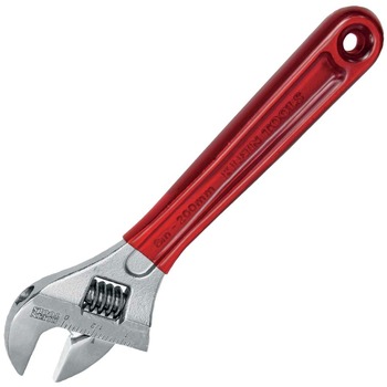 ESSENTIAL PLUMBING TOOLS | Klein Tools 8 in. Extra Capacity Adjustable Wrench - Transparent Red Handle - D507-8